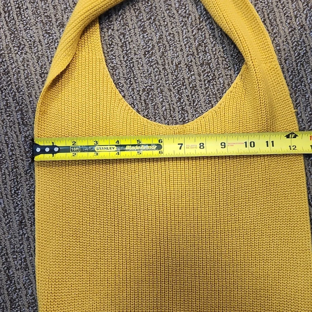 Free People Mustard Yellow Knit Bow Strap Dress